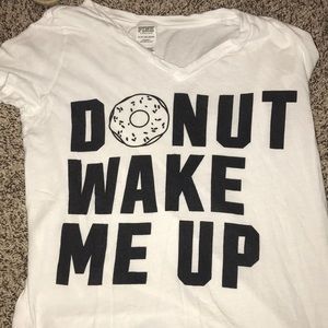 pink donut wake me up shirt